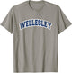 Wellesley Massachusetts Varsity Style Vintage T-Shirt - T-Shirt | Sand