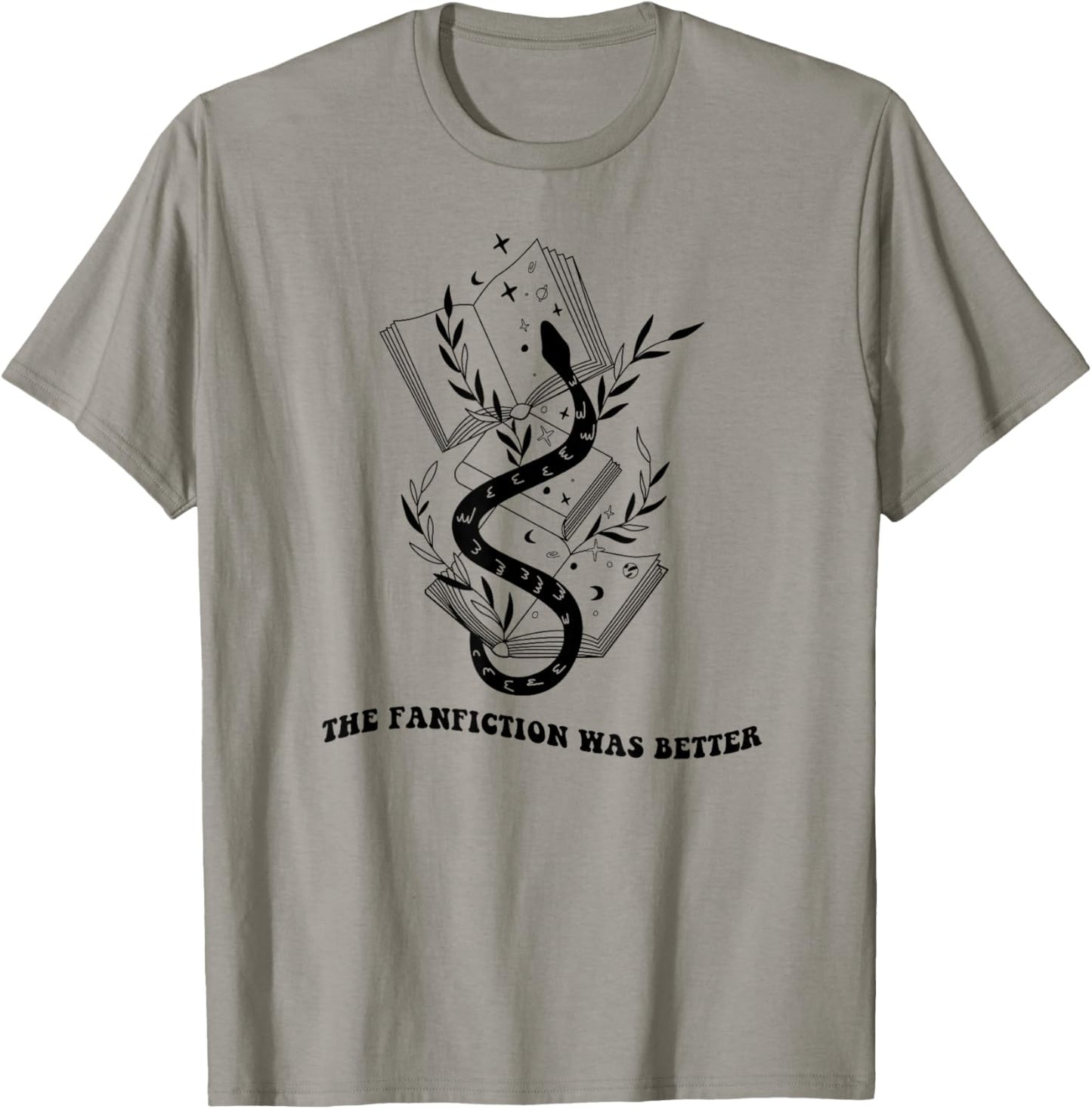 The Fanfiction Was Better Boho Snake and Moon Writer Reading T-Shirt - T-Shirt | Sand