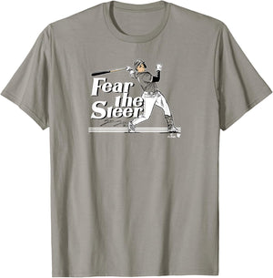 Spencer Steer - Fear the Steer - Cincinnati Baseball T-Shirt - T-Shirt | Sand