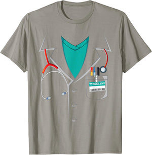 Doctor Lab Coat Funny Halloween Costume White T-Shirt - T-Shirt | Sand