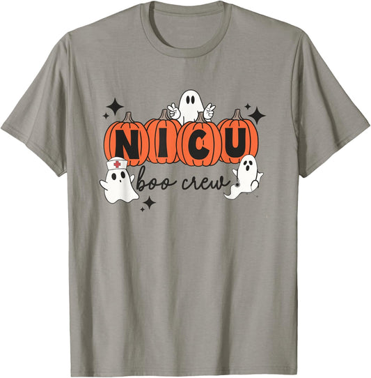 Halloween NICU Boo Crew NICU Nurse Squad Hospital Party T-Shirt - T-Shirt | Sand