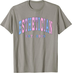 Esthetician EST. 2025 Esthetician Graduation Skin Therapist T-Shirt - T-Shirt | Sand