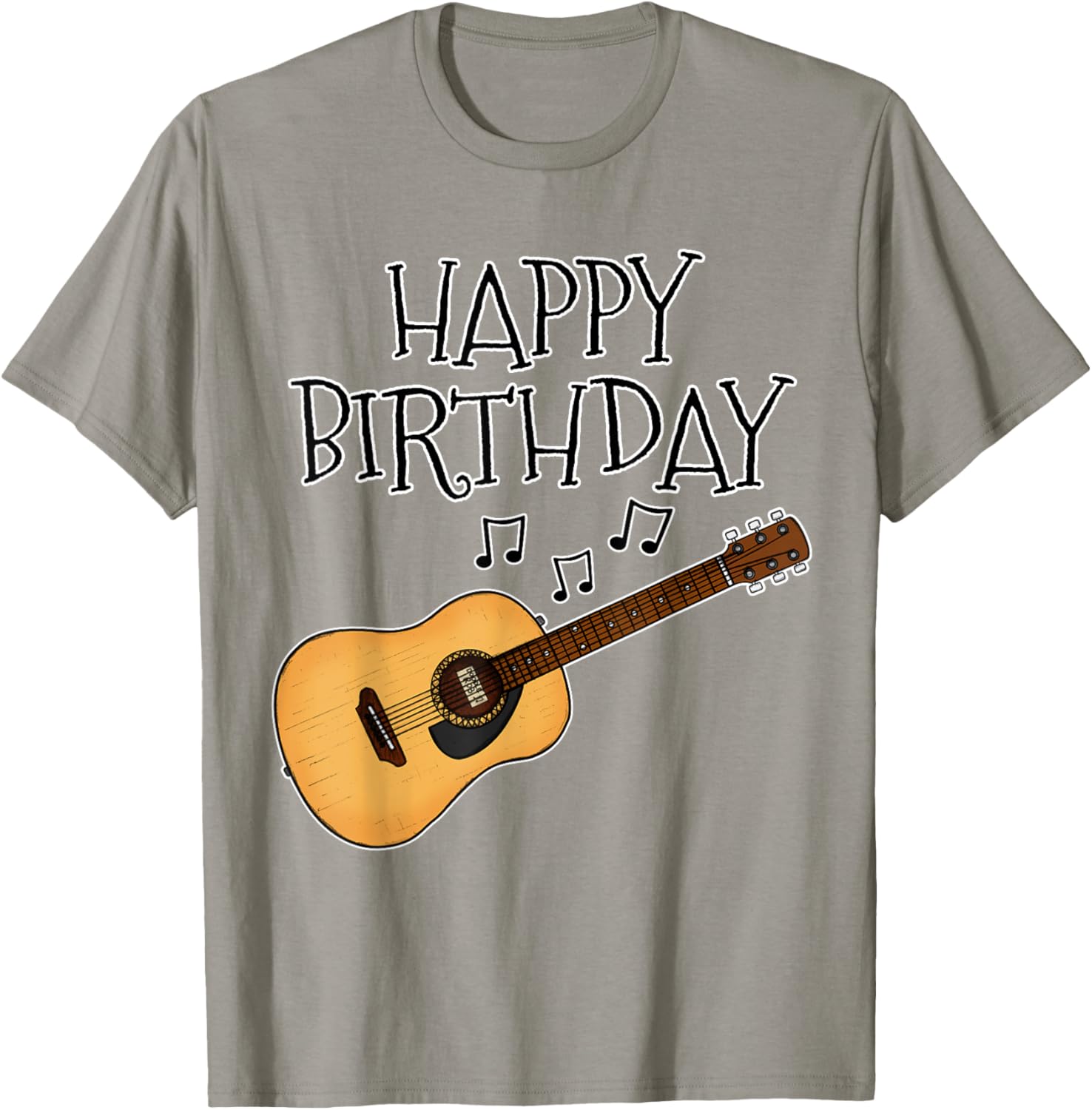 Acoustic Guitar Happy Birthday Guitarist Songwriter Musician T-Shirt - T-Shirt | Sand