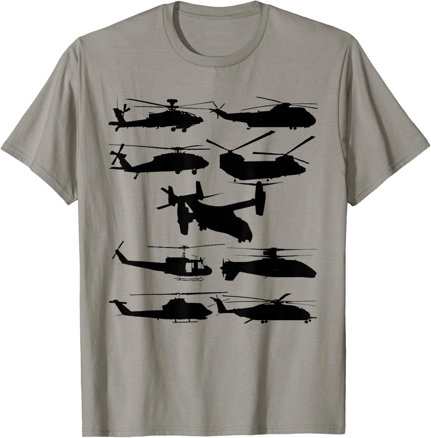 US Helicopters UH-1 Huey UH-60 Blackhawk AH-64 Apache Gift T-Shirt - T-Shirt | Sand