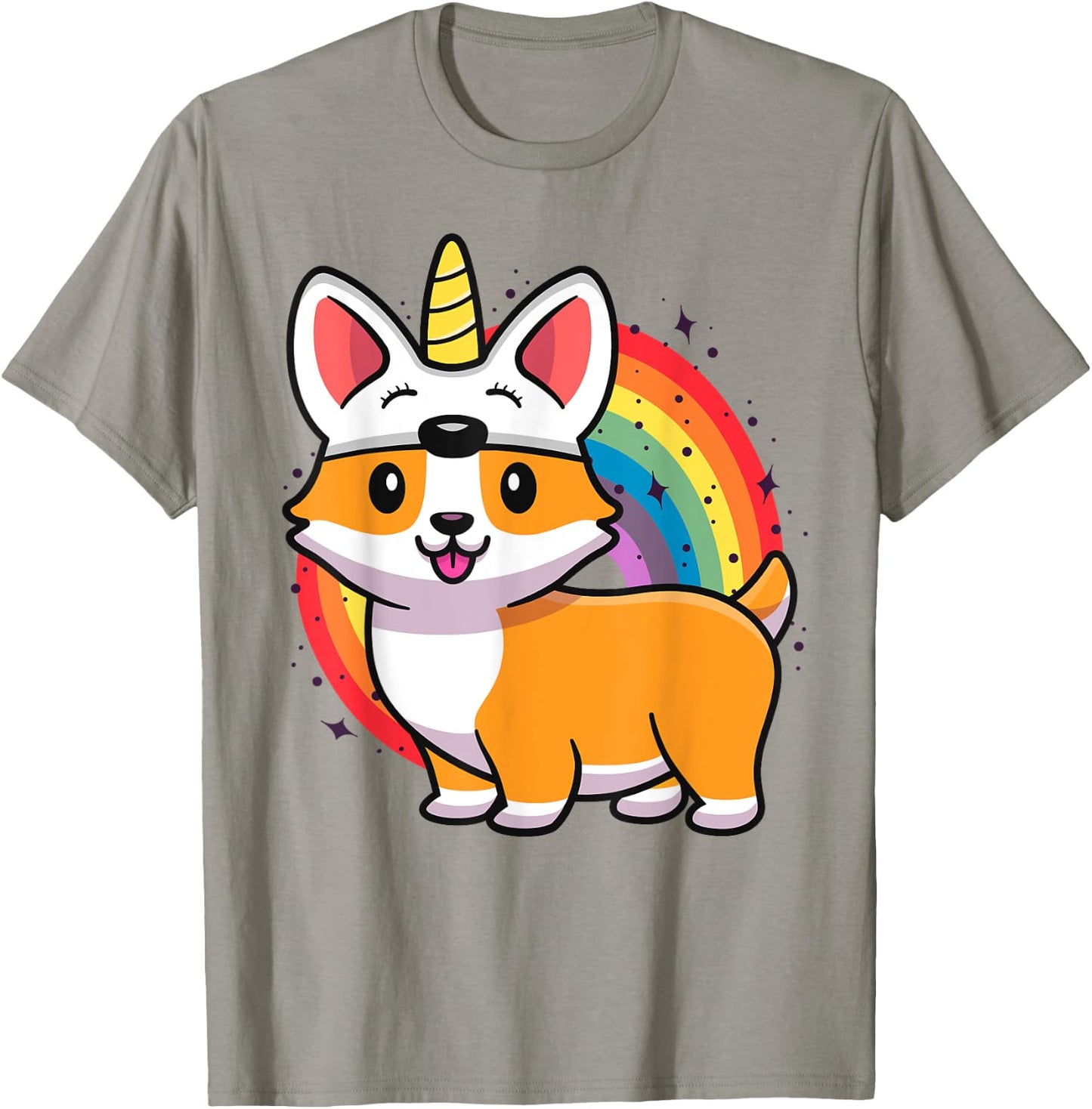 Corgicorn Unicorn Corgi For Kids Funny Rainbow Corgi T-Shirt - T-Shirt | Sand