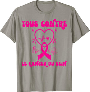 All Against Breast Cancer Awareness Month Ribbon , white, S T-Shirt - T-Shirt | Sand