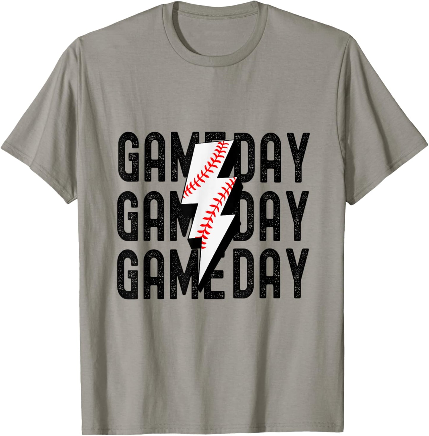 Vintage Game Day Baseball Lightning Funny Baseball Team T-Shirt - T-Shirt | Sand