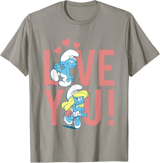 The Smurfs Valentine's Day Love You! Smurfs In Love Big Logo T-Shirt - T-Shirt | Sand