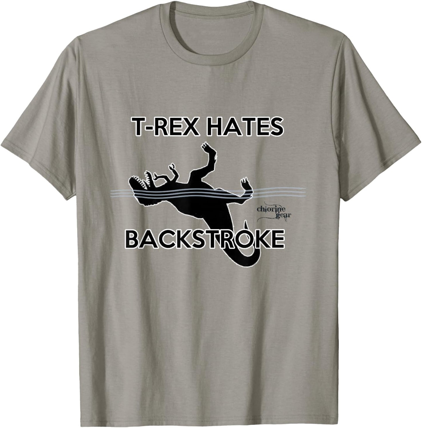 T-Rex Hates Backstroke Basic T-Shirt - T-Shirt | Sand