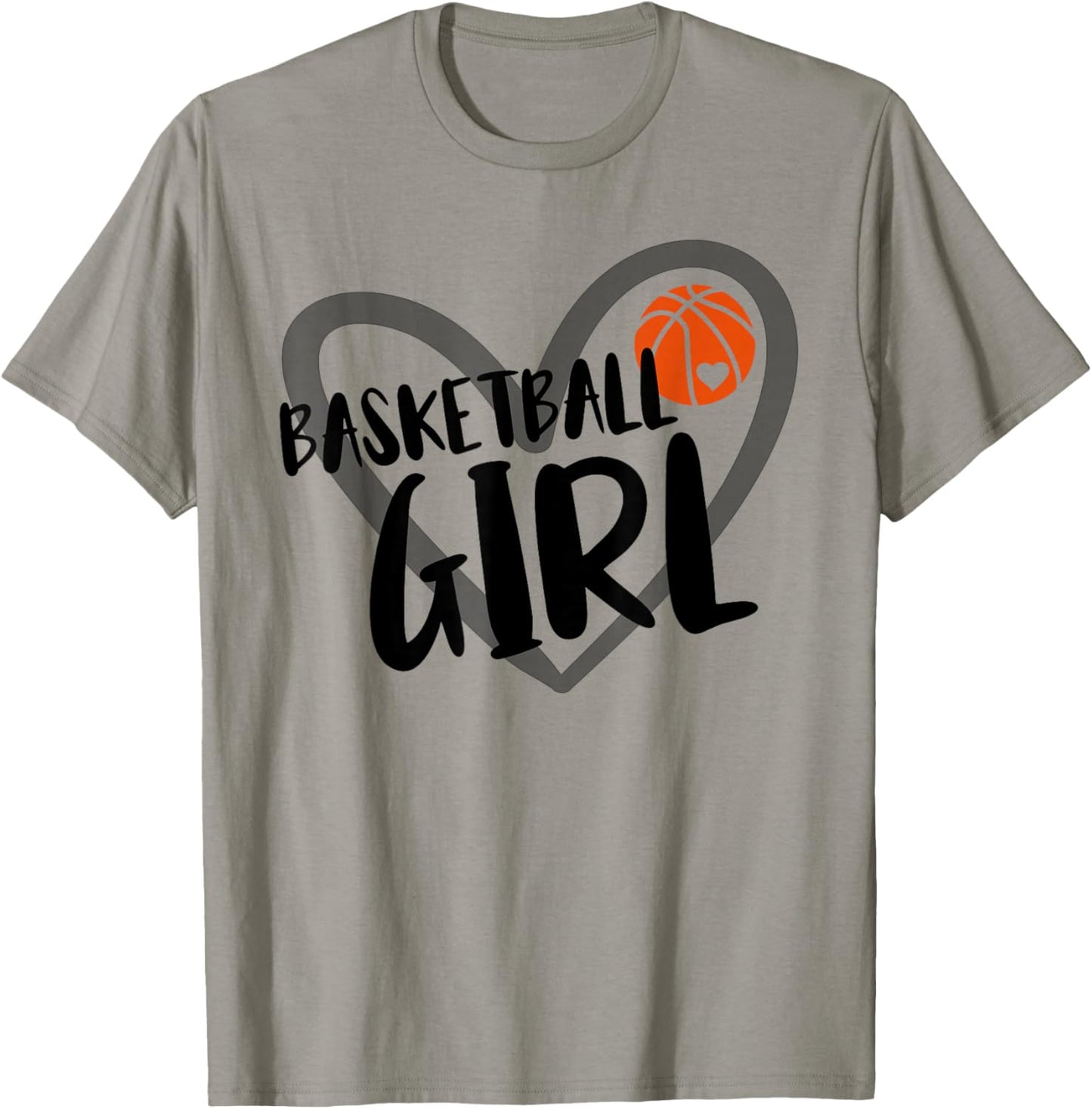 Basketball Girl Heart T-Shirt - T-Shirt | Sand