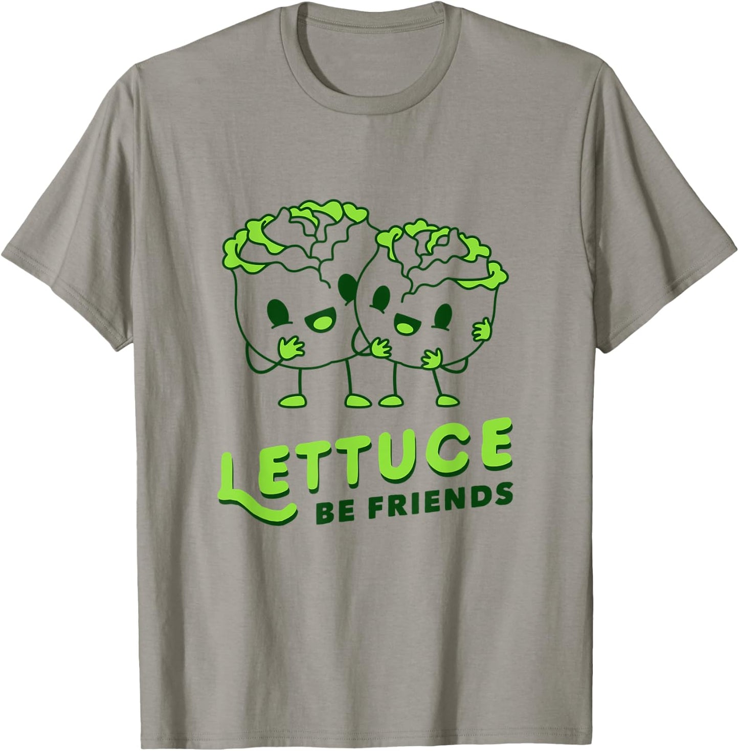 Lettuce Be Friends - Cute Lettuce Pun T-Shirt - T-Shirt | Sand