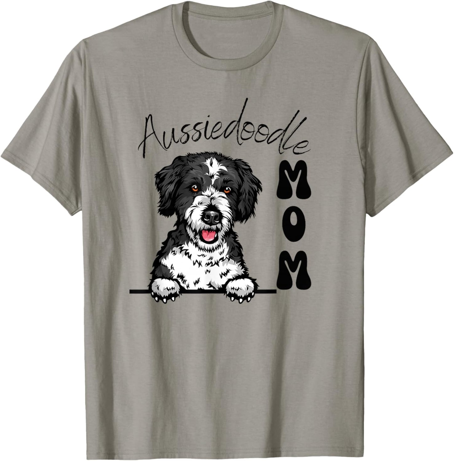 Aussiedoodle Mom, AussieDoo Mama, Aussie Doodle Lover T-Shirt - T-Shirt | Sand