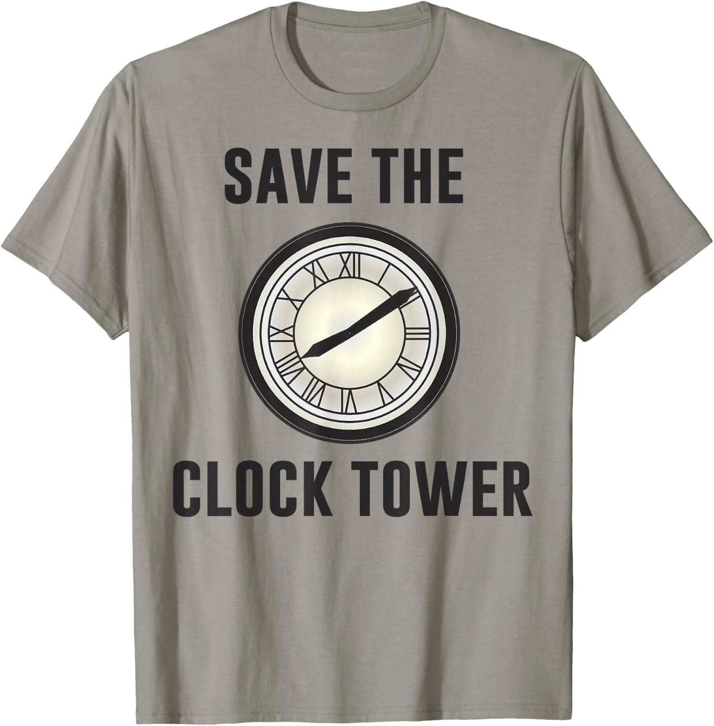 Back to the Future Clock Tower Face Graphic T-Shirt - T-Shirt | Sand