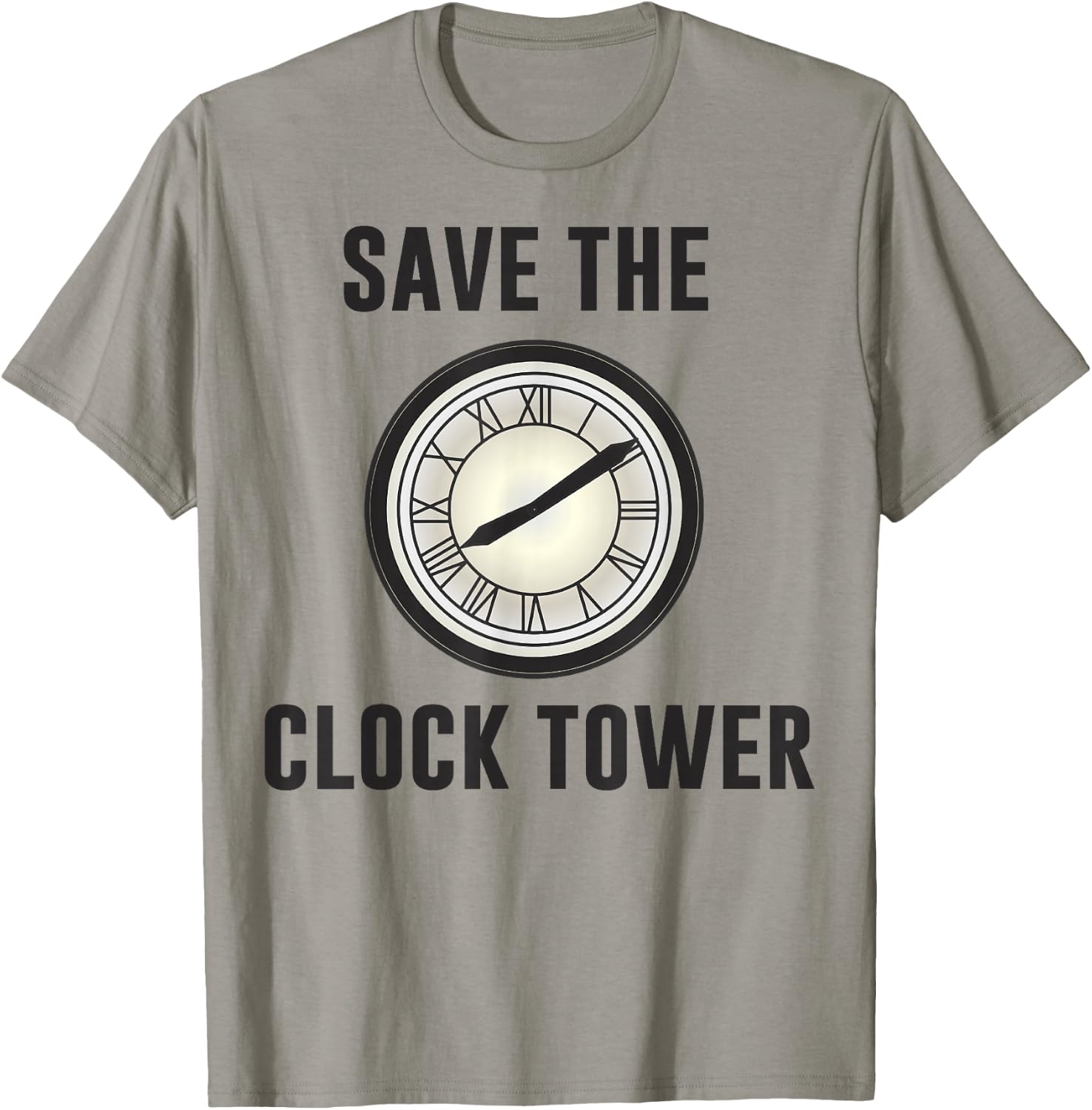 Back to the Future Clock Tower Face Graphic T-Shirt - T-Shirt | Sand