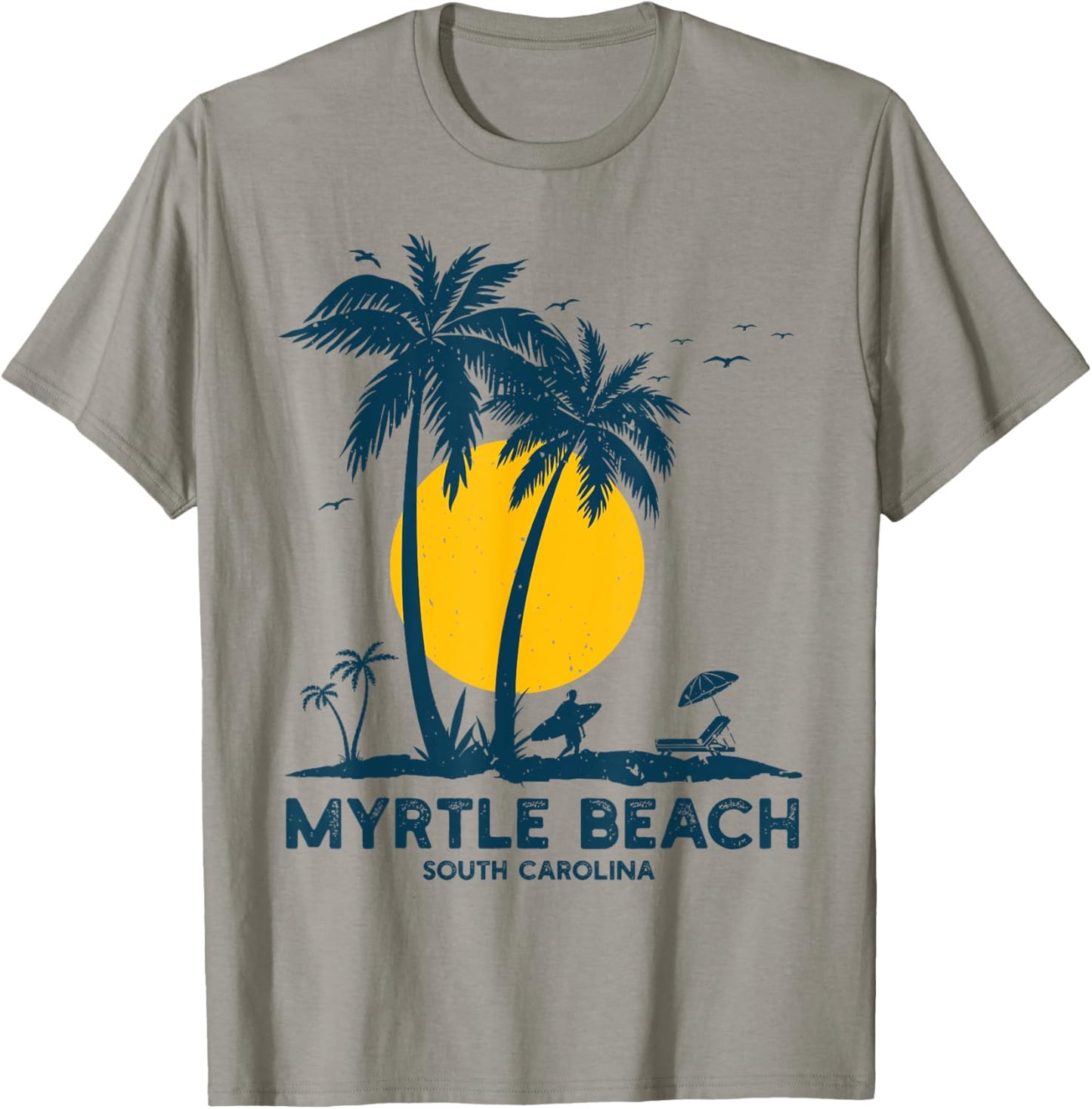 Family Vacation Retro Sunset South Carolina Myrtle Beach T-Shirt - T-Shirt | Sand