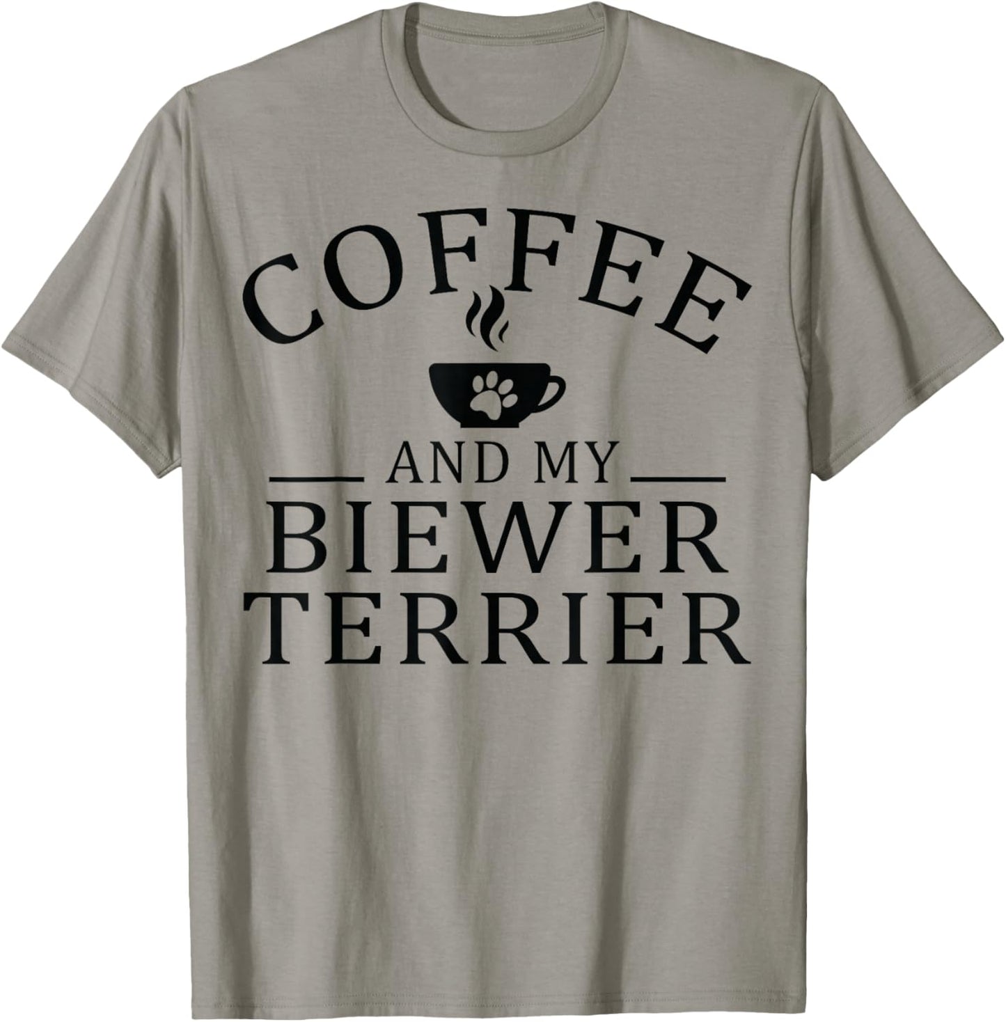 Biewer Terrier Dog And Coffee T-Shirt - T-Shirt | Sand