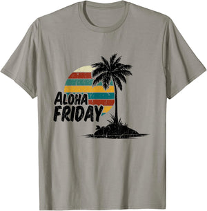 Aloha Friday Hawaiian Retro Sunset Summer Vintage T-Shirt - T-Shirt | Sand