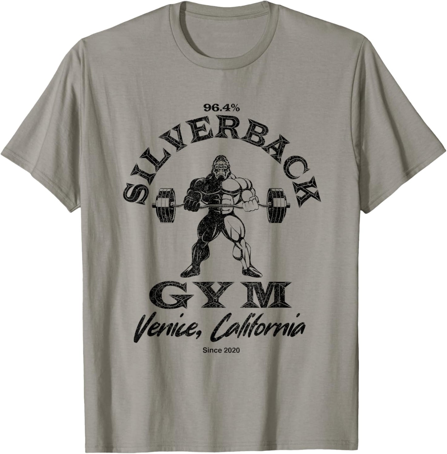 96.4% Silverback Gym Apparel Venice beach California, retro T-Shirt - T-Shirt | Sand
