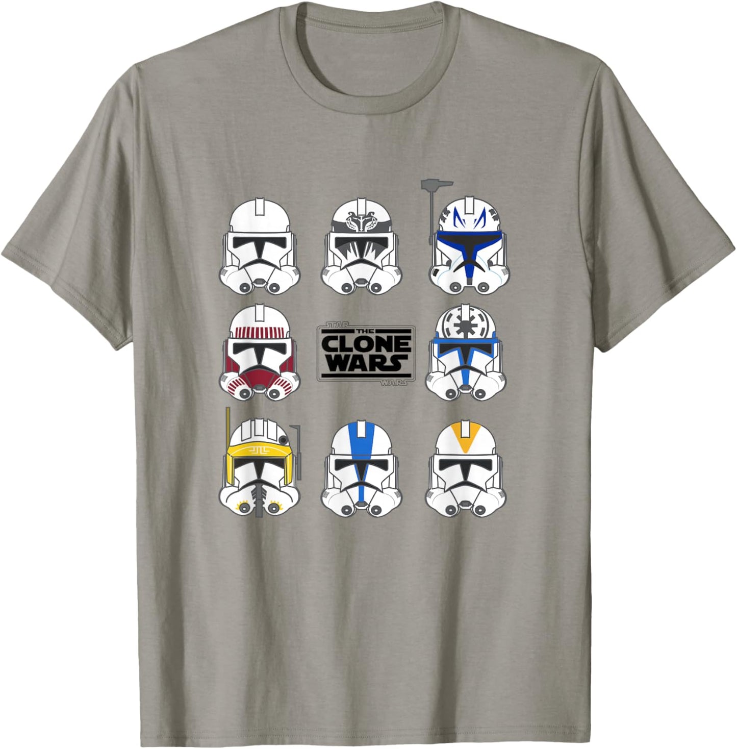 Star Wars: The Clone Wars Multiple Trooper Helmets T-Shirt - T-Shirt | Sand