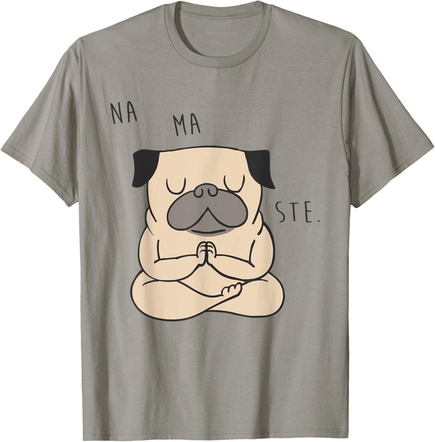 Namaste Pug T-Shirt - T-Shirt | Sand