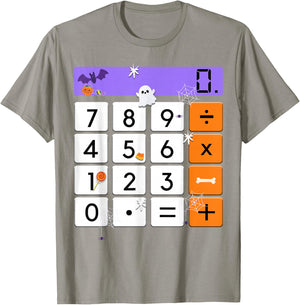Funny Math Teacher Halloween Costume Calculator Math Pun T-Shirt - T-Shirt | Sand