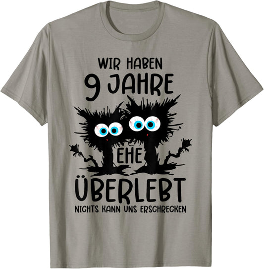 9 Jahre Verheiratet Keramikhochzeit Ehemann 9. Hochzeitstag T-Shirt - T-Shirt | Sand
