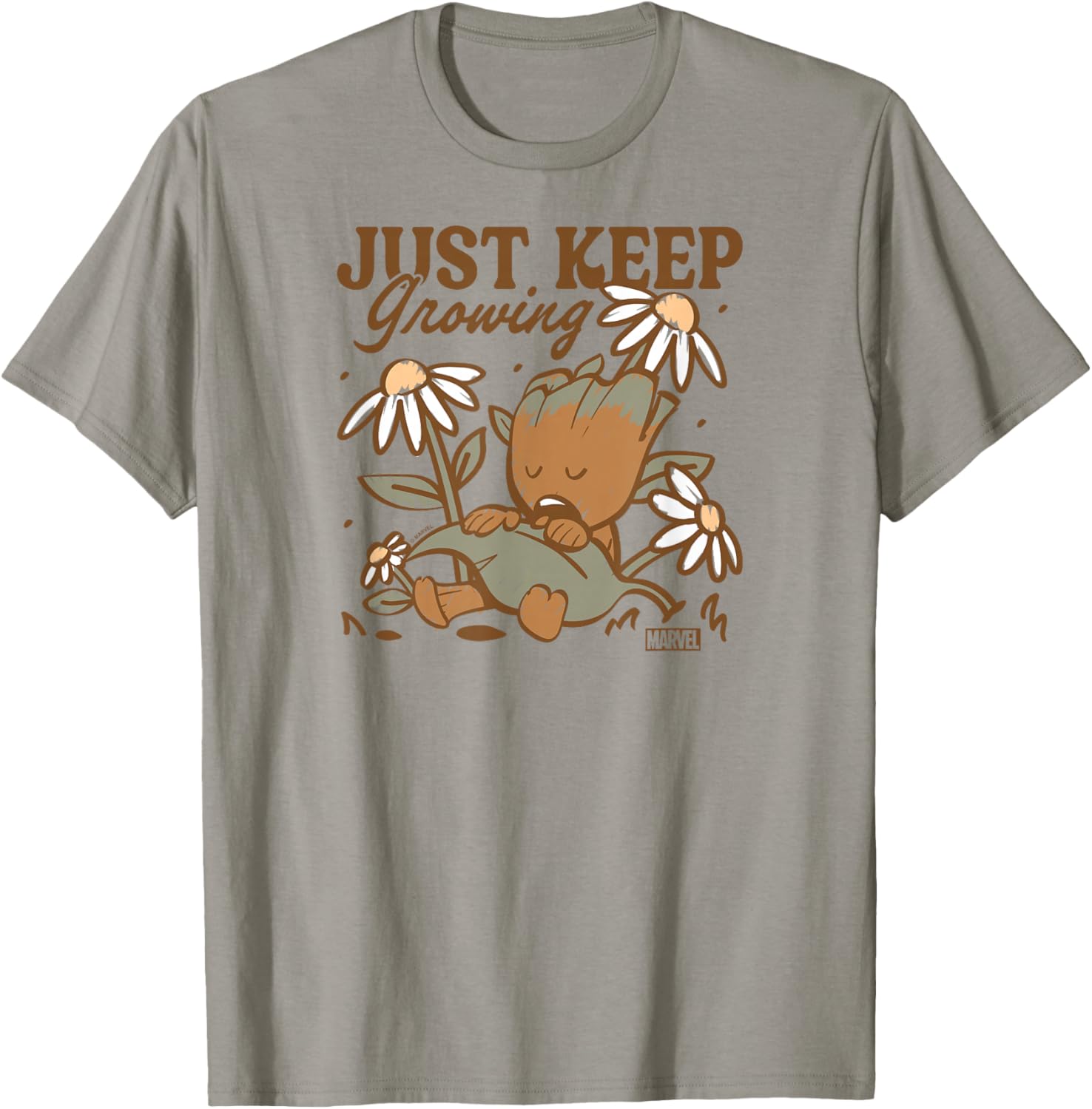 Guardians Of The Galaxy - Just Keep Growing Baby Groot T-Shirt - T-Shirt | Sand