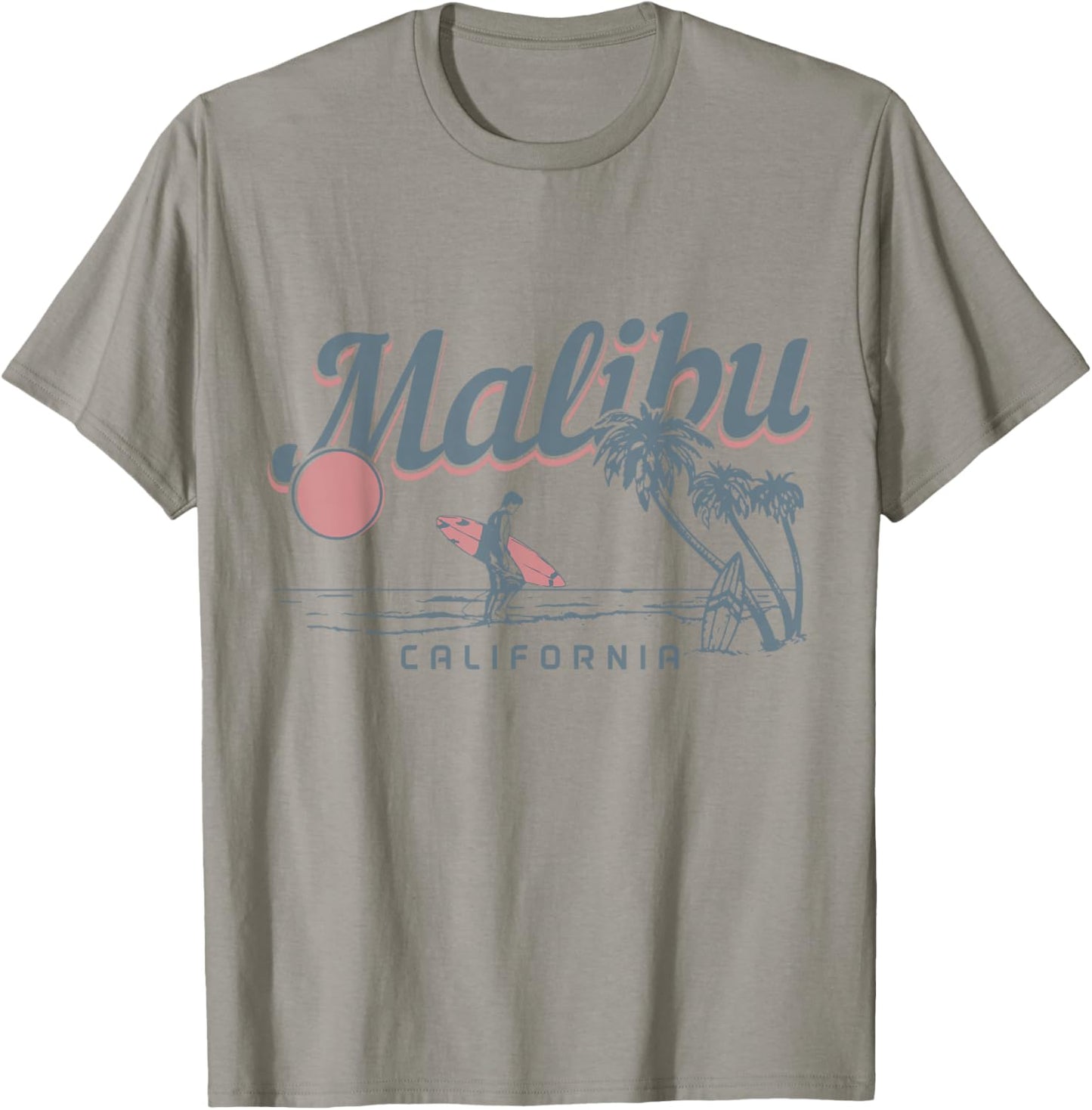 Malibu Beach California Surf Vintage Souvenir Surfing Surfer T-Shirt - T-Shirt | Sand