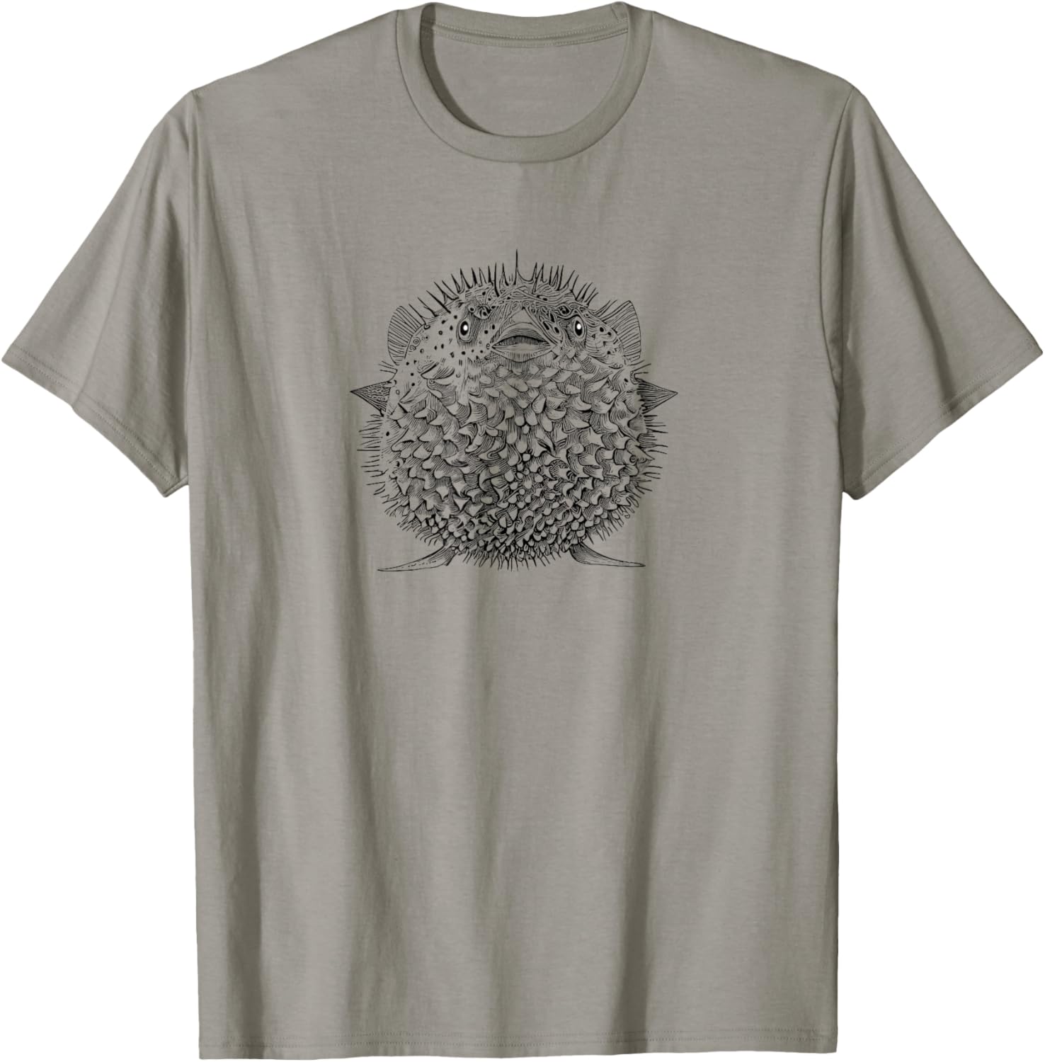 Vintage Retro Illustration Puffer Fish Lover T-Shirt - T-Shirt | Sand