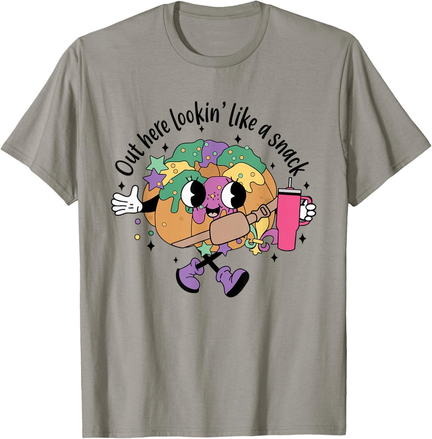 Out Here Looking Like A Snack Funny BouJee King Cake Tumbler T-Shirt - T-Shirt | Sand