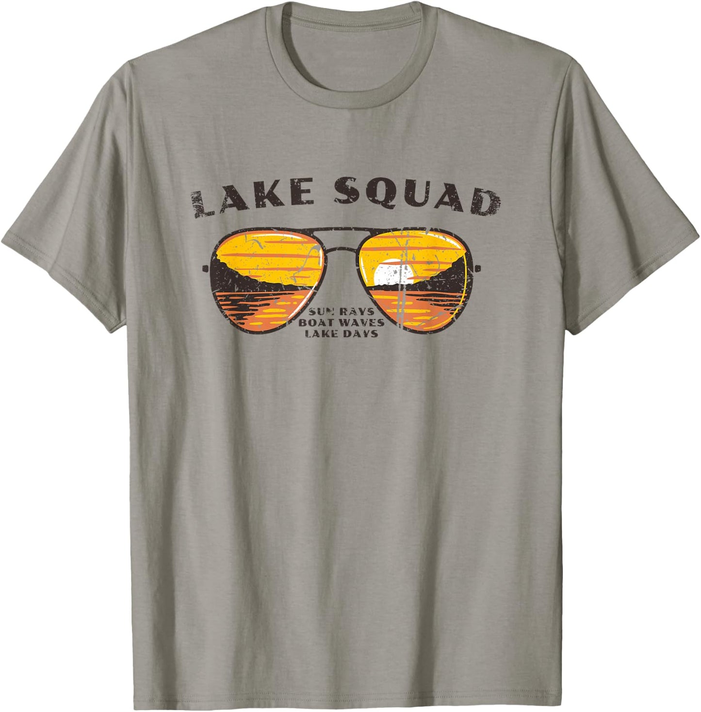 Lake Squad Matching Group Sunset Scene Sunglasses T-Shirt - T-Shirt | Sand
