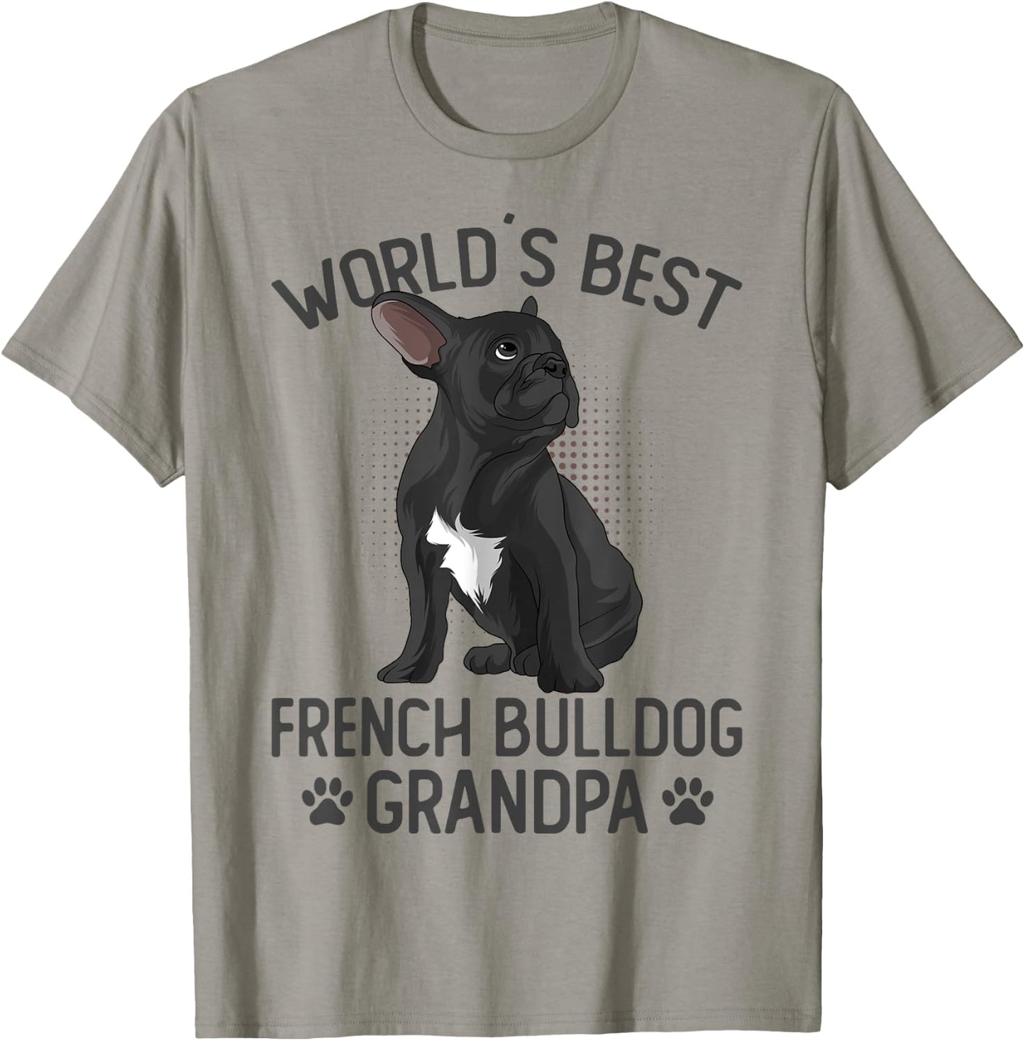 World´s Best French Bulldog Grandpa Funny Frenchie Dog Lover Men T-Shirt - T-Shirt | Sand