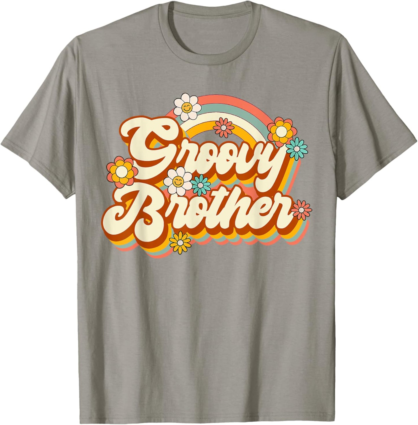 Retro Groovy Brother Family Birthday 60s 70s Hippie Costume T-Shirt - T-Shirt | Sand