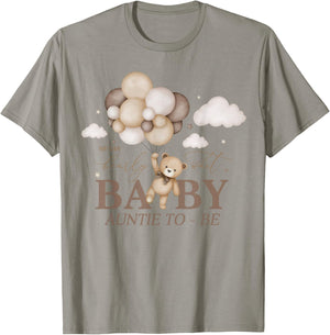 Auntie We Can Bearly Wait Baby Shower Bear Family Matching T-Shirt - T-Shirt | Sand