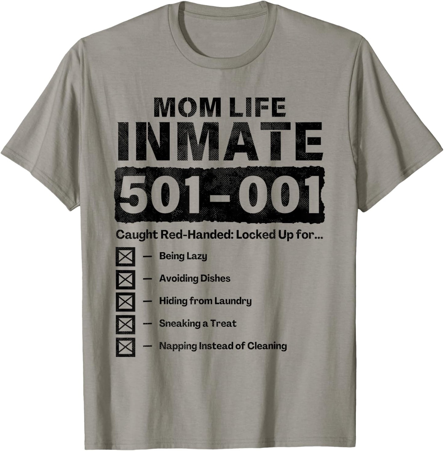Mom Life Inmate Funny Matching Halloween Costume T-Shirt - T-Shirt | Sand