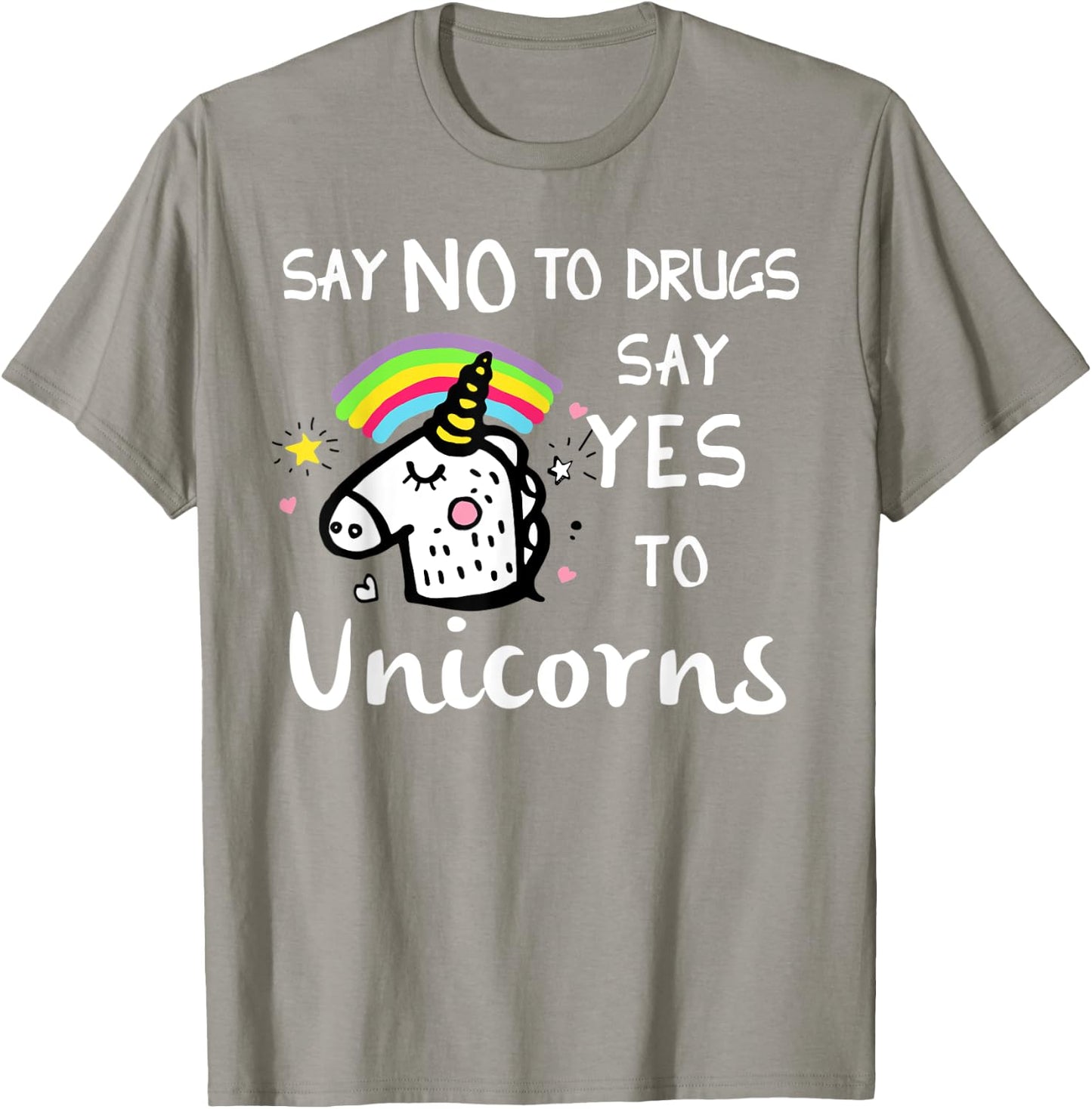 Red Ribbon Week Kids Youth Say No Say Yes to Unicorns T-Shirt - T-Shirt | Sand