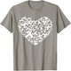 Breast Cancer Awareness Heart Ribbon Pink Support T-Shirt - T-Shirt | Sand