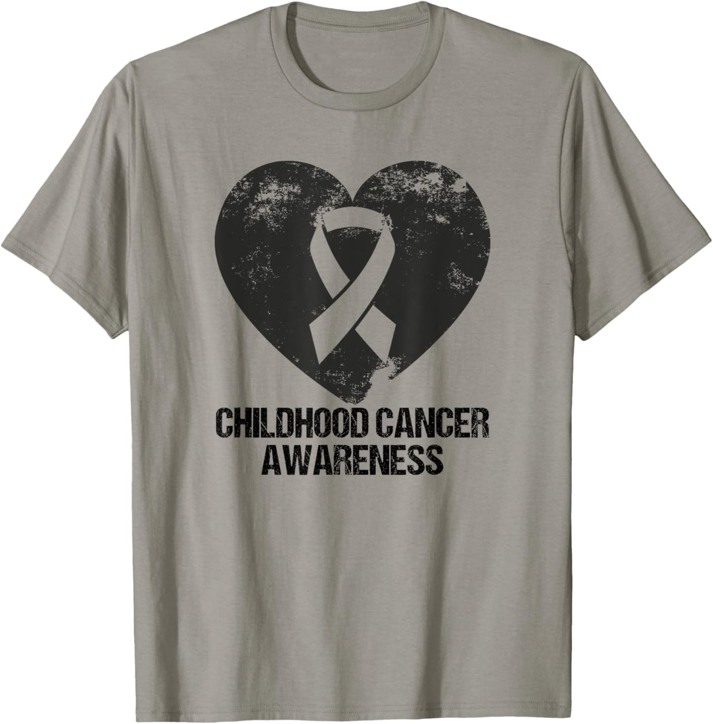 Vintage Childhood Cancer Awareness, cute Yellow heart Ribbon T-Shirt - T-Shirt | Sand