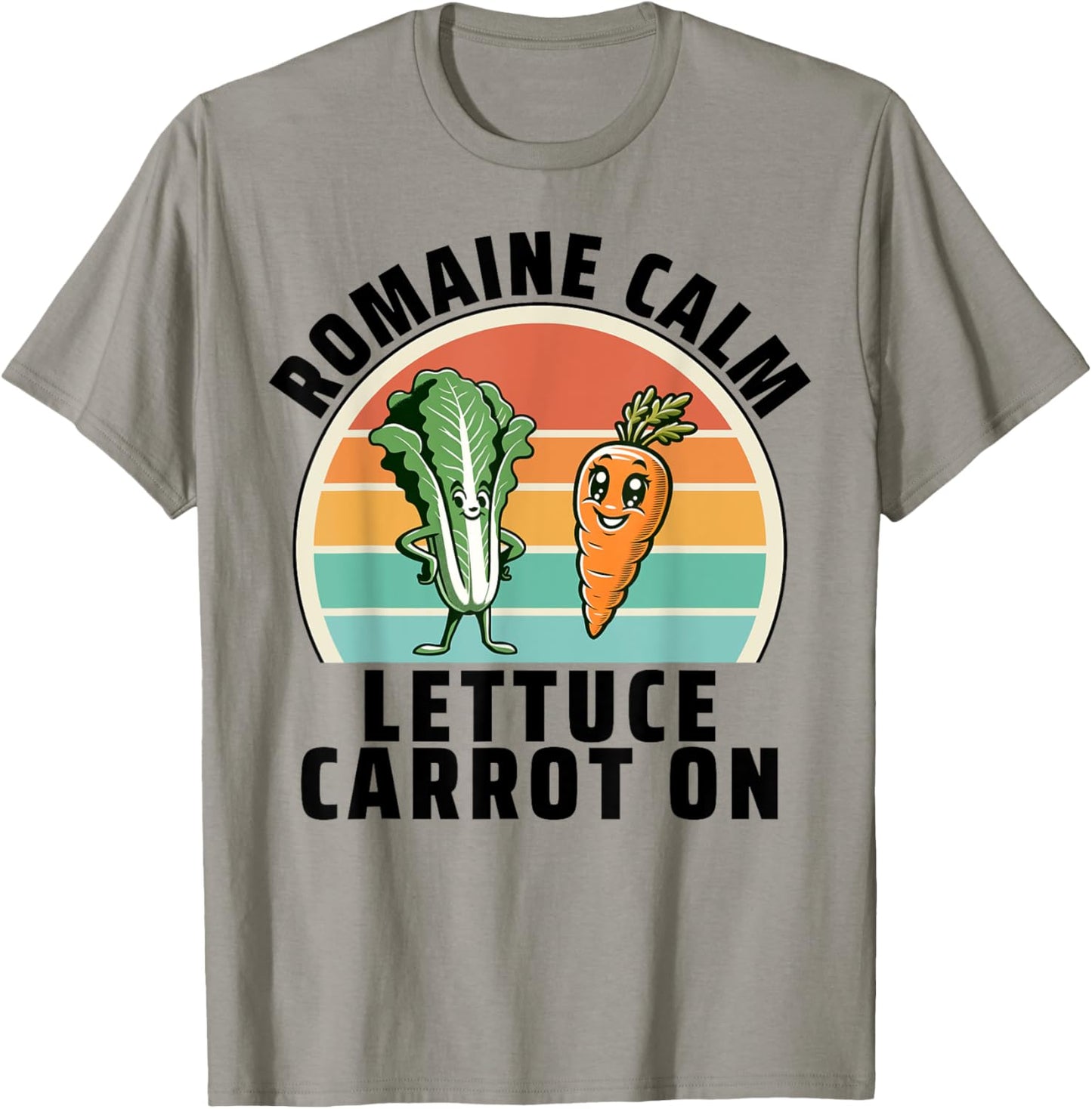 Romaine Calm Lettuce Carrot On Vegetarian Vegan Veggie T-Shirt - T-Shirt | Sand