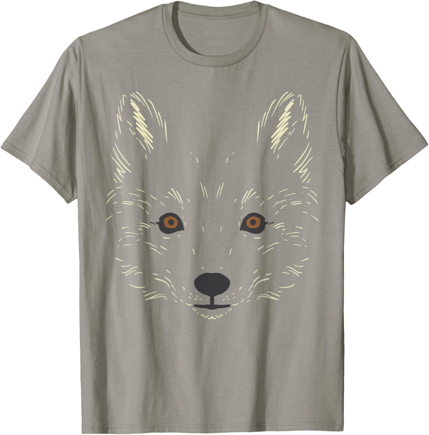 Arctic Snow Fox Face Cool Animal Costume Easy Halloween T-Shirt - T-Shirt | Sand