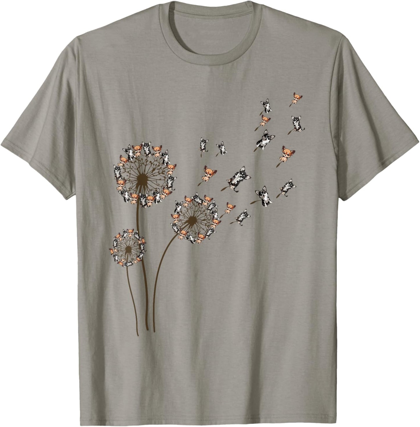 Chihuahua Dandelion Flower Dog Mom Mama T-Shirt - T-Shirt | Sand