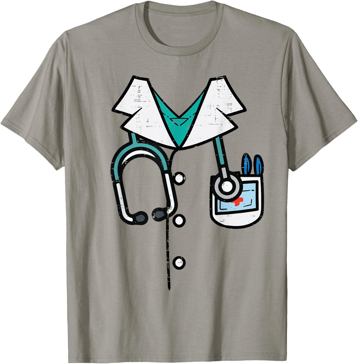 Doctor Costume Lab Coat Halloween Medical Men Women Kids T-Shirt - T-Shirt | Sand