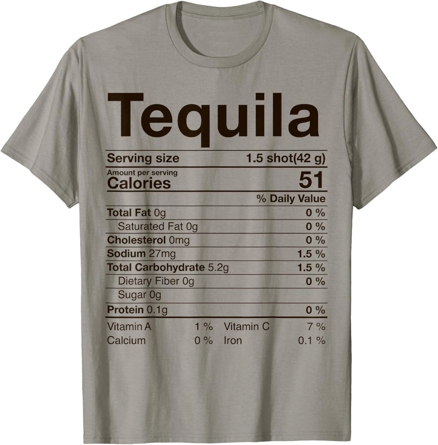 Tequila Nutrition Facts Thanksgiving Gift Drinking Costume T-Shirt - T-Shirt | Sand