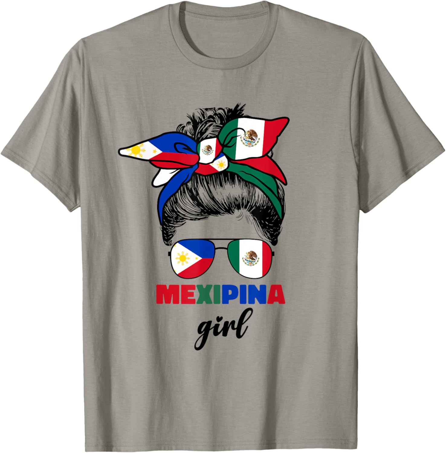 Mexipina Girl Half Mexican And Filipino Mexico Flag Women T-Shirt - T-Shirt | Sand