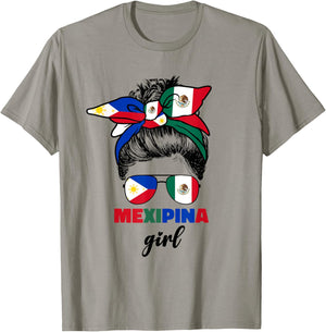 Mexipina Girl Half Mexican And Filipino Mexico Flag Women T-Shirt - T-Shirt | Sand