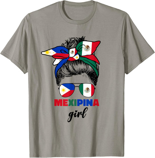 Mexipina Girl Half Mexican And Filipino Mexico Flag Women T-Shirt - T-Shirt | Sand