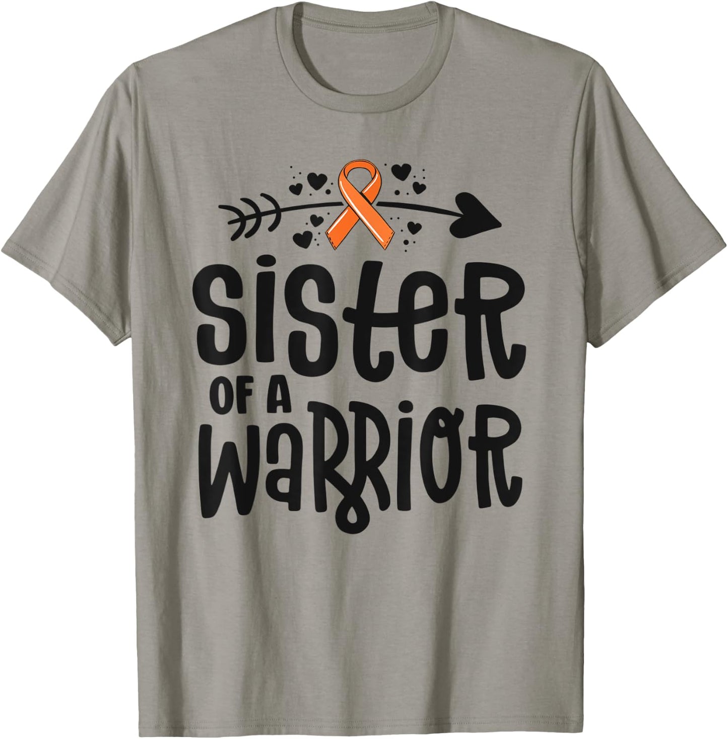 Sister Of A Warrior Orange Family Leukemia Cancer Awareness T-Shirt - T-Shirt | Sand