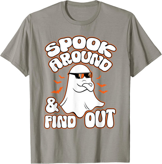 Spook Around And Find Out Funny Ghost T-Shirt - T-Shirt | Sand
