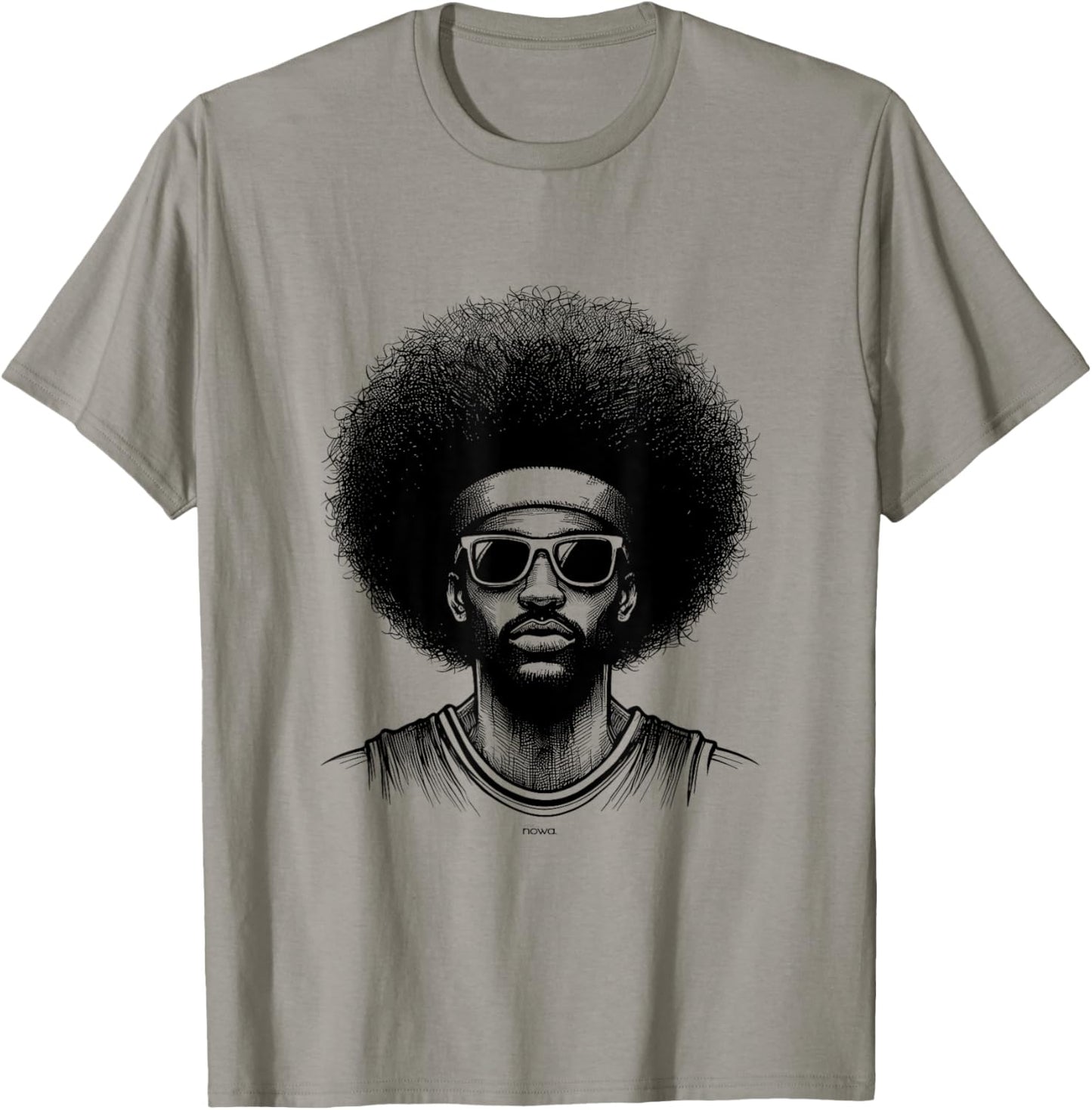 Big Afro Ad Anthony with Sunglasses and Headband Basketball T-Shirt - T-Shirt | Sand