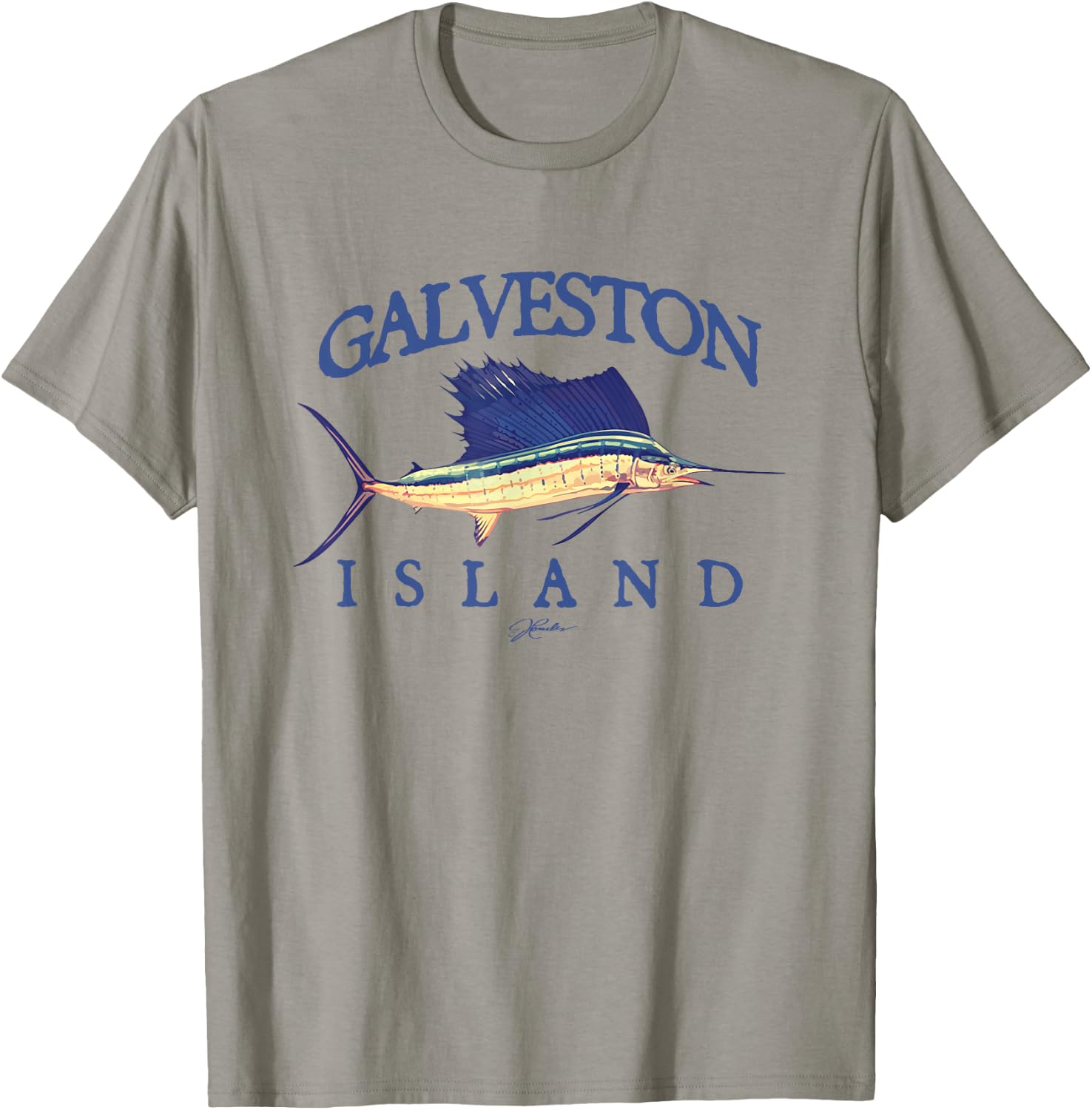 JCombs: Galveston Island, TX, Vintage Sailfish T-Shirt - T-Shirt | Sand